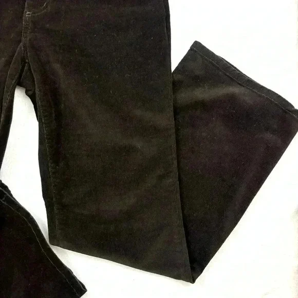 NYDJ Dark Brown “80’s” Corduroy Midrise Stretch Straight Leg Pants Size 10P - Picture 4 of 14